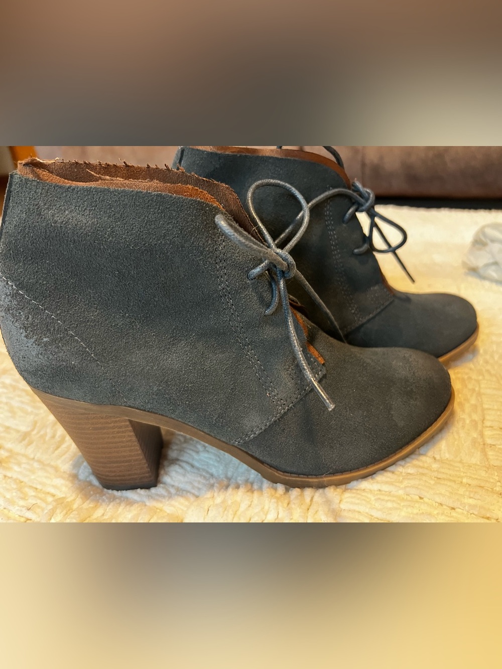 Ruff Hewn Lace-Up Suede Ankle Boot in Dark Teal